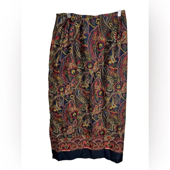 Vintage Talbots Bohemian Floral Design Wrap Skirt Size 10 Cottage Core - Picture 3 of 5